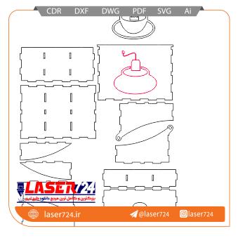 تصویر الگو برش لیزر جعبه دمنوش #2